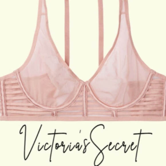 NWOT VS CREM Unlined Mesh Full-coverage Plunge, 32B. *P1034 - Picture 2 of 9